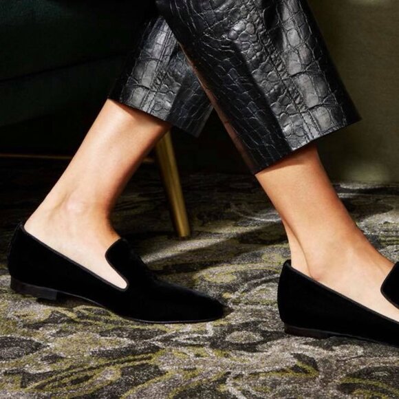 M. Gemi Black Velvet Parma Flats 36 - Picture 1 of 7